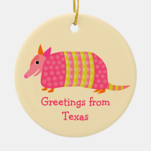 Rond En Céramique Ornement de tatou du Texas