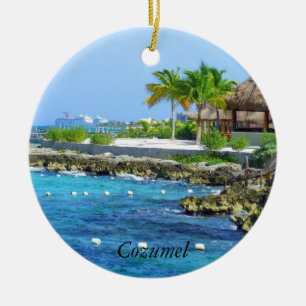 Rond En Céramique Ornement de voyage de parc de Cozumel Chankanaab