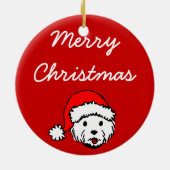Rond En Céramique Ornement de Westie de Joyeux Noël (Dos)