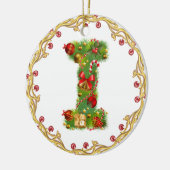 Rond En Céramique ornement décoré d'un monogramme de Noël de (Gauche)
