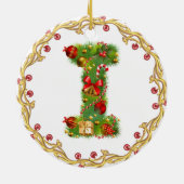 Rond En Céramique ornement décoré d'un monogramme de Noël de (Dos)