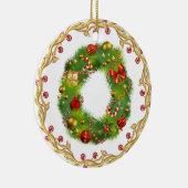 Rond En Céramique ornement décoré d'un monogramme initial de Noël (Droite)
