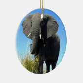 Rond En Céramique Ornement d'éléphant africain (Droite)