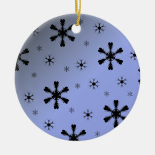 Rond En Céramique Ornement des flocons de neige