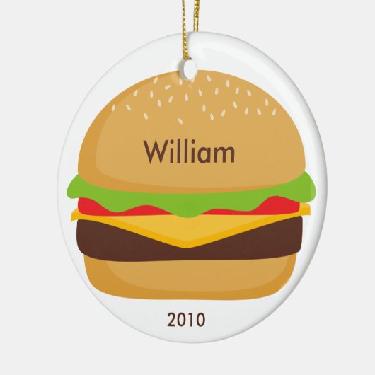 Rond En Céramique Ornement d'hamburger (Gauche)