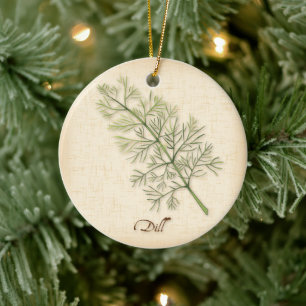 Rond En Céramique Ornement Dill Herb