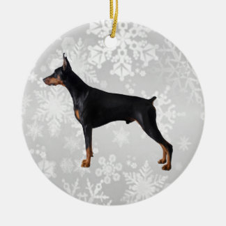 Rond En Céramique ornement doberman
