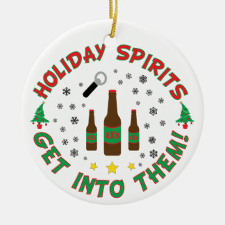 Rond En Céramique Ornement drôle de Noël de bière