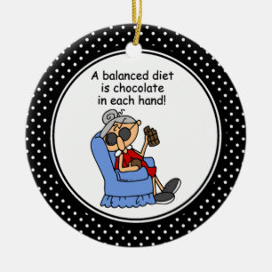 Rond En Céramique Ornement drôle de Noël d'humour de régime