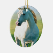 Rond En Céramique Ornement du cheval blanc (Droite)