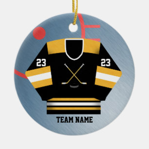 Rond En Céramique Ornement du Jersey de joueur de hockey