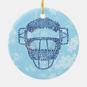 Rond En Céramique Ornement du masque du receveur du base-ball de