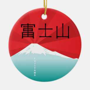 Rond En Céramique Ornement du mont Fuji