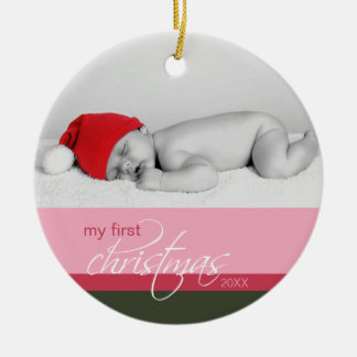 Rond En Céramique Ornement fait sur commande de ęr Noël du bébé