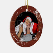 Rond En Céramique Ornement fait sur commande de photo de flocon de (Droite)