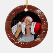 Rond En Céramique Ornement fait sur commande de photo de flocon de (Devant)