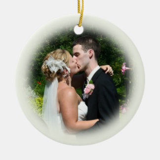 Rond En Céramique Ornement fait sur commande de photo de mariage -