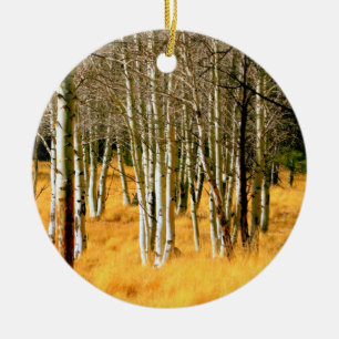 Rond En Céramique ornement forestier de trembles