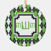 Rond En Céramique Ornement Jacquard rétro (Devant)