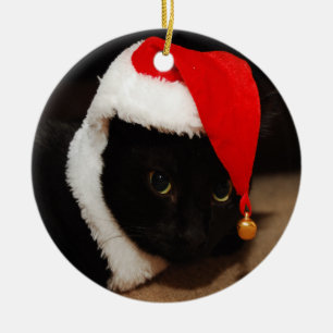 Rond En Céramique Ornement Kitty Père Noël
