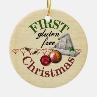 Rond En Céramique Ornement libre de Noël de premier gluten