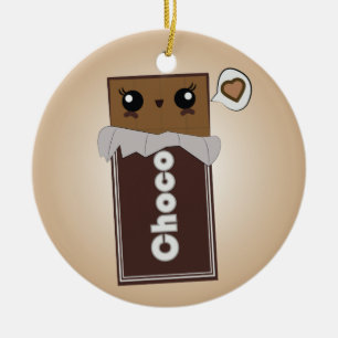 Rond En Céramique Ornement mignon de barre de chocolat