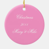 Rond En Céramique Ornement Monogramme rose (Dos)