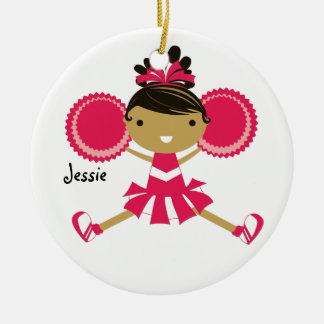 Rond En Céramique Ornement nommé fait sur commande de pom-pom girl