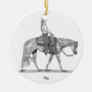 Rond En Céramique Ornement occidental de cheval de plaisir