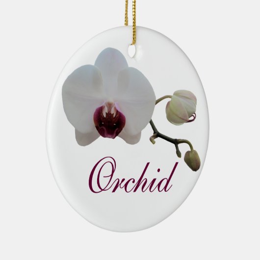 Rond En Céramique Ornement - Orchidée blanche à lèvres rubis (Droite)