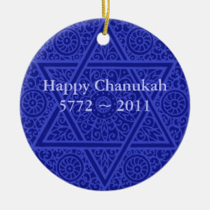 Rond En Céramique Ornement personnalisé de Chanukah