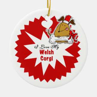 Rond En Céramique Ornement personnalisé de corgi gallois