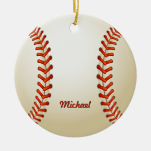 Rond En Céramique Ornement personnalisé de Noël de base-ball