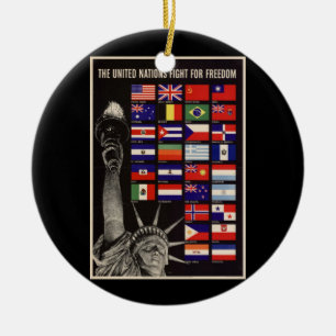 Rond En Céramique Ornement Poster vintage 2ème guerre mondiale