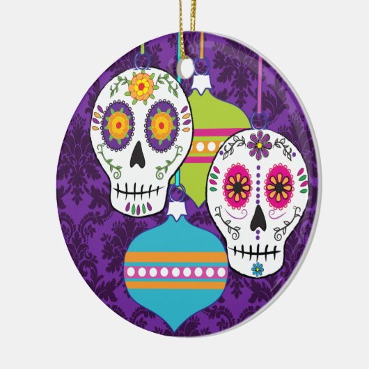 Rond En Céramique Ornement pourpre de crânes (Gauche)