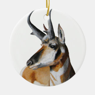 Rond En Céramique Ornement principal de Noël d'antilope