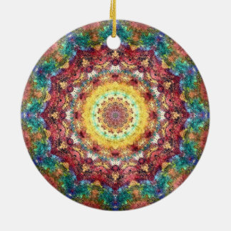 Rond En Céramique Ornement riche de mandala de l'Inde