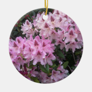 Rond En Céramique Ornement rose de rhododendron