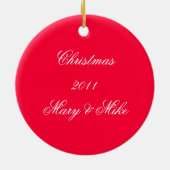 Rond En Céramique Ornement rouge de monogramme (Dos)