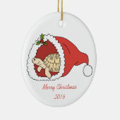 Rond En Céramique Ornement russe personnalisable de tortue (Droite)