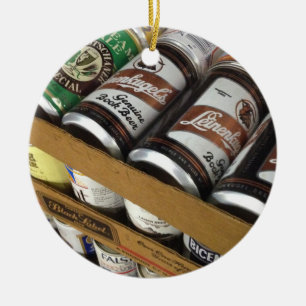 Rond En Céramique Ornement vintage de canette de bière