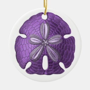 Rond En Céramique Ornement violet du dollar de sable