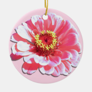 Rond En Céramique Ornement - Zinnia rose