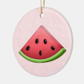 Rond En Céramique Pastèque avec ornement Arrière - plan rose (Gauche)