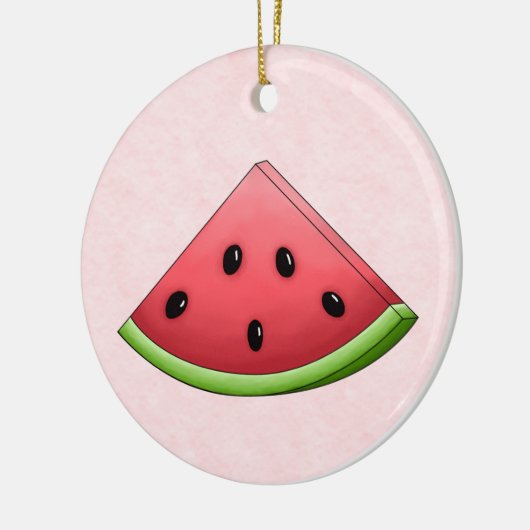 Rond En Céramique Pastèque avec ornement Arrière - plan rose (Gauche)