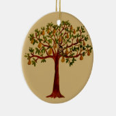 Rond En Céramique Perdrix dans un ornement de poirier (Droite)