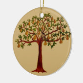 Rond En Céramique Perdrix dans un ornement de poirier (Gauche)