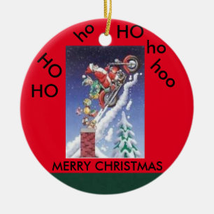 Rond En Céramique Père Noël sur un ornement de cercle de Noël de