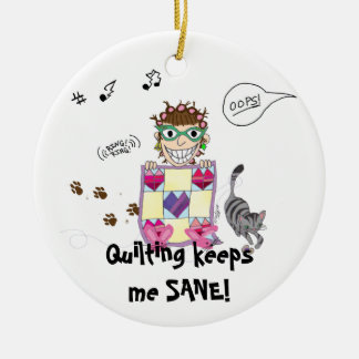 Rond En Céramique Piquer me maintient RAISONNABLE ! Ornement