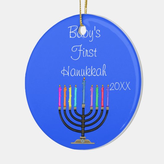 Rond En Céramique PREMIER ornement de HANOUKKA du BÉBÉ (Gauche)